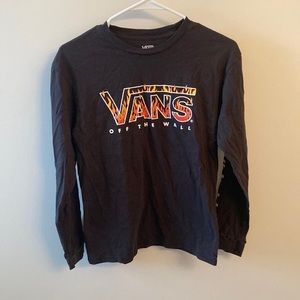 Vans Off the Wall Kids XL (or petite adult) Long Sleeves Black T-shirt